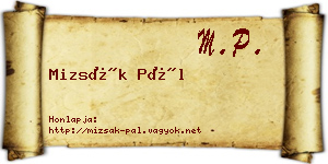 Mizsák Pál névjegykártya