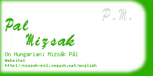 pal mizsak business card